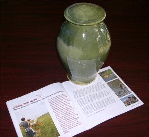 Prairie Waters is the proud recipient of this lovely handmade vase by Bill Gossman, a 2-page spread in SWIF's Best of the Southwest program, and $1,000.