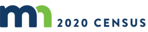 Logo with blue and green font that reads: MN 2020 Census. 